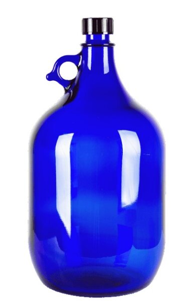 Glasballonflasche Gallone 5 Liter / Glasballon Glas Flasche Blau / Wasser Wein - 1