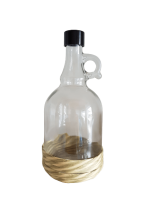1 Liter Glasballonflasche mit Henkel - hell