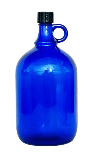 Flasche 2 x 5 Liter Glasballon Glasballonflasche Henkelflasche Gallone blau 