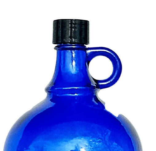 3 Glasballon Flasche 2 Liter Henkelflasche Gallone blau Wein Wasser 